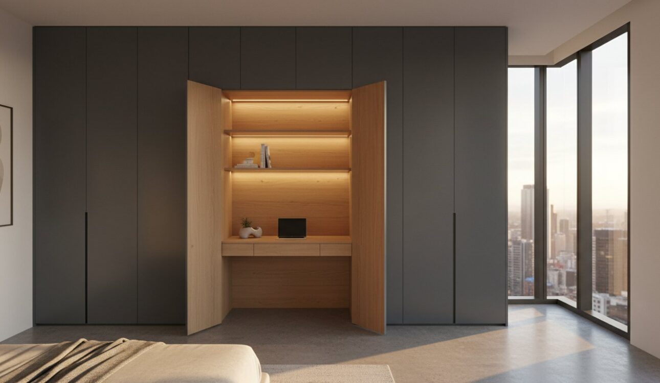 15+ Modern Wardrobe with Integrated Desk Ideas for Melbourne Homes in 2026