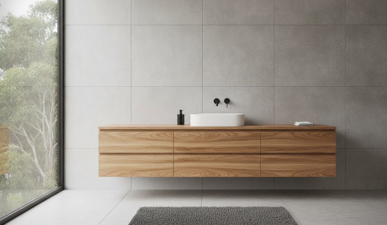 Warm Timber Vanities for Melbourne Bathroom Renovations