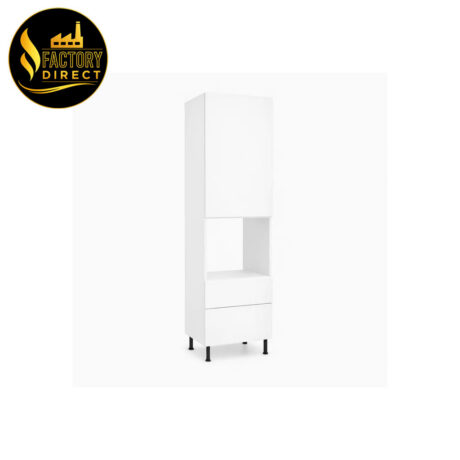 White Tall Cabinet With Oven Space and Drawers for kitchen renovation