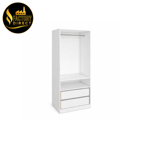 White Tall Wardrobe Cabinet With Drawers for bedroom storage