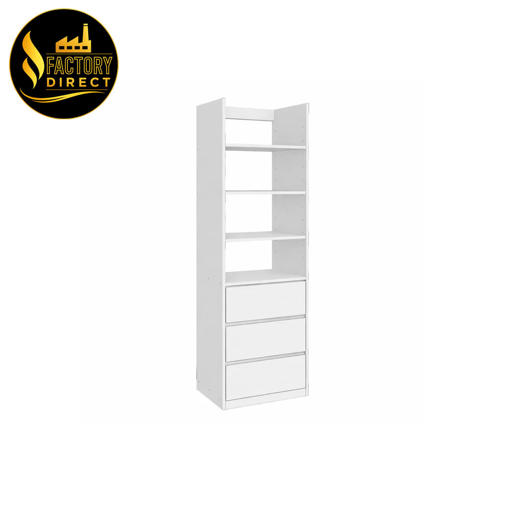 White-Wardrobe-Tower-Cabinet-With-Drawers--3-drawers White wardrobe tower cabinet for Melbourne wardrobe renovation