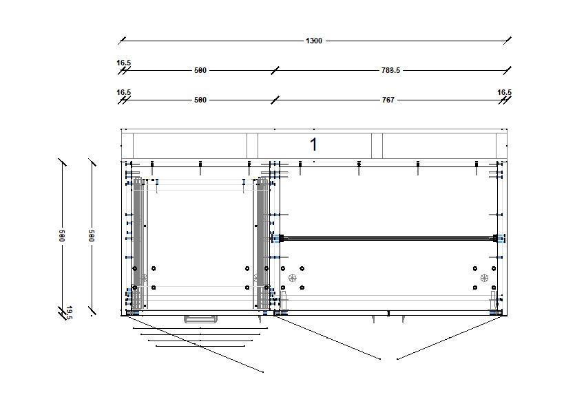 wardrobe-1300-left-side-drawers-full-cabinet-plan 1300mm wardrobe cabinet elevation plan showing shelves drawers and hanging space