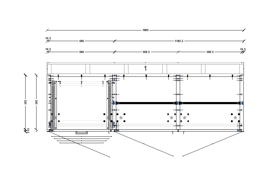 wardrobe-1800-left-side-drawers-full-cabinet-plan White wardrobe cabinet technical drawing with left drawers and right double doors