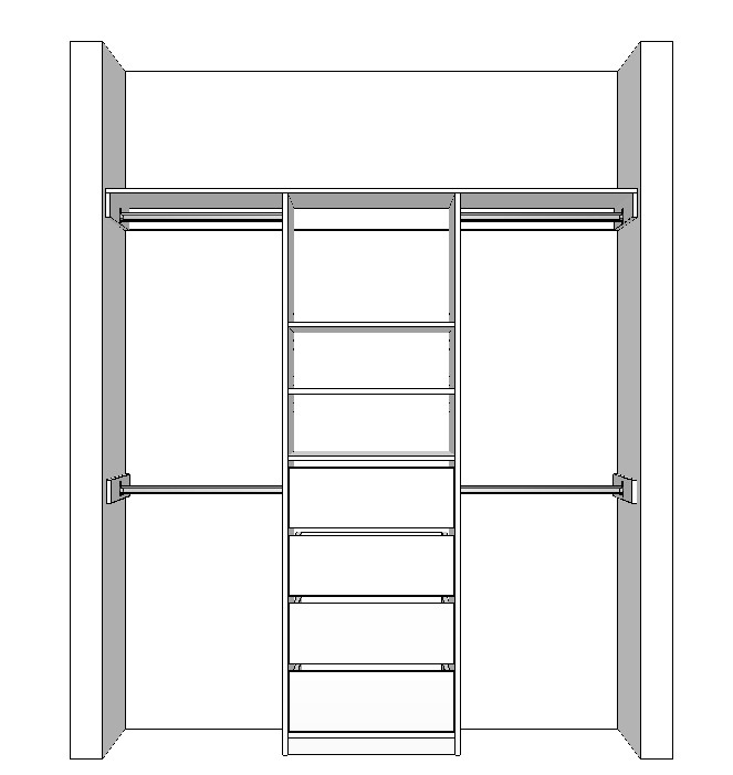 wardrobe-1800-middle-side-drawer-3D Factory direct white wardrobe cabinet design for bedroom storage Melbourne