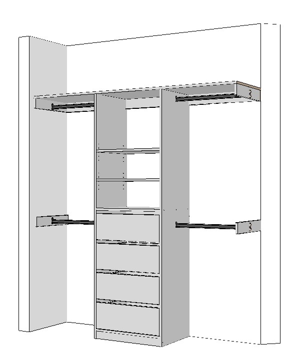 wardrobe-1800-middle-side-drawer-3DA Factory direct white wardrobe cabinet design for bedroom storage Melbourne