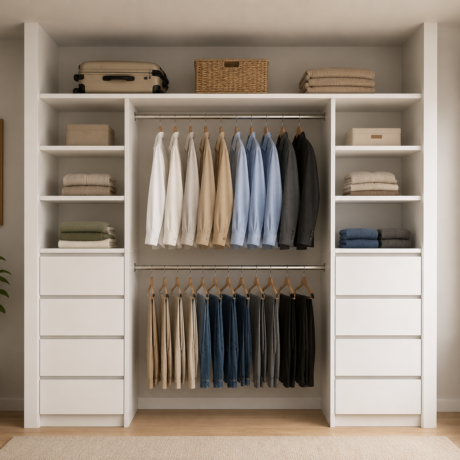 Factory direct white wardrobe storage cabinet for Melbourne bedrooms